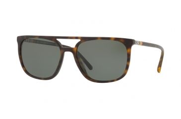 Image of Burberry BE4257F Sunglasses 35369A-59 - Matte Dark Havana Frame, Polar Green Lenses