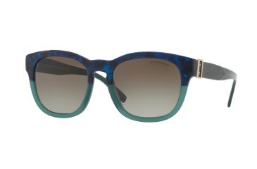 Image of Burberry BE4258 Bifocal Prescription Sunglasses BE4258-36778E-54 - Lens Diameter 54 mm, Frame Color Blue Havana/green