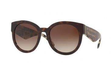 Image of Burberry BE4260F Sunglasses 368813-54 - Dark Havana Frame, Brown Gradient Lenses