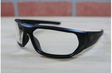 Image of Magpul Industries Radius Safety Glasses, Matte Black, Polarized Gray Lens w/ Silver Mirror, Black/Gray/Silver, One Size, 3529