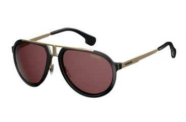 Image of Carrera 1003/S Sunglasses CA1003S-02M2-W6-5818 - Black/Gold Frame, Burgundy Polarized Lenses, Lens Diameter 58mm, Distance Between Lenses 18mm
