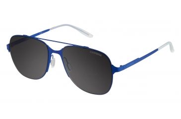 Image of Carrera 114/S Sunglasses CA114S-0D6K-P9-5518 - Matte Blue Frame, Gray Lenses, Lens Diameter 55mm, Distance Between Lenses 18mm