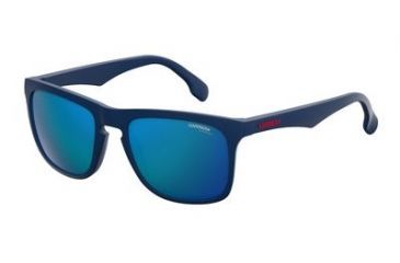 Image of Carrera 5043/S Single Vision Prescription Sunglasses CA5043S-0RCT-Z0-5620 - Frame Color Matte Blue, Lens Diameter 56 mm
