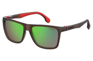 Image of Carrera 5047/S Sunglasses CA5047S-04IN-Z9-5617 - Matte Brown Frame, Green Multi Pz Lenses, Lens Diameter 56mm, Distance Between Lenses 17mm