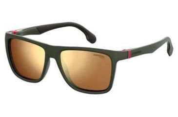 Image of Carrera 5047/S Sunglasses CA5047S-0DLD-K1-5617 - Matte Green Military Frame, Brown Gold Sp Lenses, Lens Diameter 56mm, Distance Between Lenses 17mm