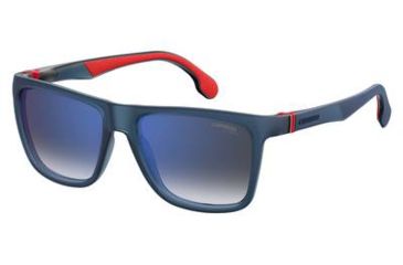 Image of Carrera 5047/S Sunglasses CA5047S-0IPQ-KM-5617 - Matte Bl Blue Frame, Gray Multi Deg Lenses, Lens Diameter 56mm, Distance Between Lenses 17mm