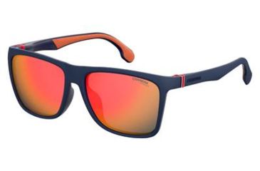 Image of Carrera 5049/F/S Sunglasses CA5049FS-0FLL-UW-5817 - Matte Blue Frame, Orange Flash Ml Lenses, Lens Diameter 58mm, Distance Between Lenses 17mm