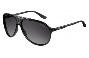Image of Carrera 6015/S Sunglasses CA6015S-0D28-IC-6112 - Shiny Black Frame, Gray Mirror Shaded Silver Lenses, Lens Diameter 61mm, Distance Between Lenses 12mm