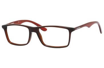 Image of Carrera 6611 Progressive Prescription Eyeglasses CA6611-0DFT-5316 - Dark Red / Transparent Red Frame, Lens Diameter 53mm, Distance Between Lenses 16mm