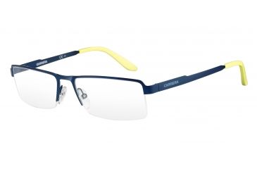 Image of Carrera 6631 Progressive Prescription Eyeglasses CA6631-05R1-5417 - Semi Matte Blue Frame, Lens Diameter 54mm, Distance Between Lenses 17mm