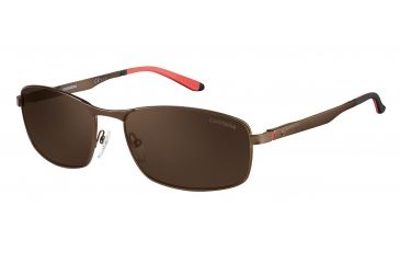 Image of Carrera 8012/S Sunglasses CA8012S-0J8P-SP-6017 - Semi Matte Brown Frame, Bronze Polarized Lenses, Lens Diameter 60mm, Distance Between Lenses 17mm