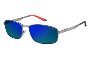 Image of Carrera 8012/S Sunglasses CA8012S-0R80-5Z-6017 - Semi Matte Dark Ruthenium Frame, Gray Mlt Green Lenses, Lens Diameter 60mm, Distance Between Lenses 17mm