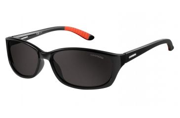 Image of Carrera 8016/S Sunglasses CA8016S-0D28-M9-6015 - Shiny Black Frame, Gray Polarized Lenses, Lens Diameter 60mm, Distance Between Lenses 15mm