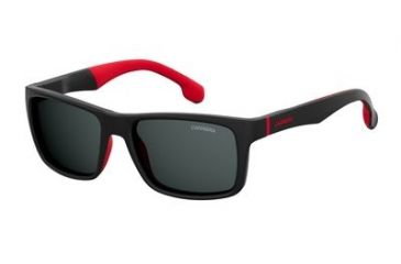 Image of Carrera 8024/LS Sunglasses CA8024LS-0003-IR-5718 - Matte Black Frame, Gray Blue Lenses, Lens Diameter 57mm, Distance Between Lenses 18mm
