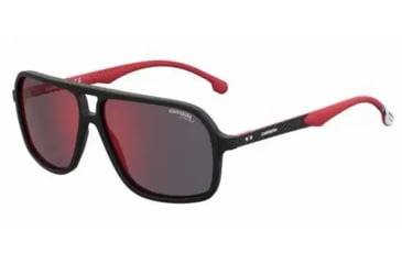 Image of Carrera 8035/SE Sunglasses, Matte Black Frame, Red Mirror Lens, 716736231297