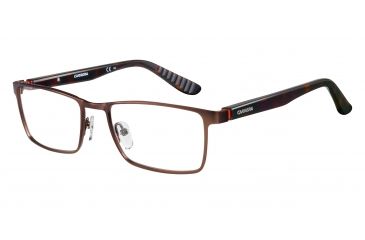 Image of Carrera 8809 Single Vision Prescription Eyeglasses CA8809-00RH-5418 - Matte Brown / Havana Frame, Lens Diameter 54mm, Distance Between Lenses 18mm