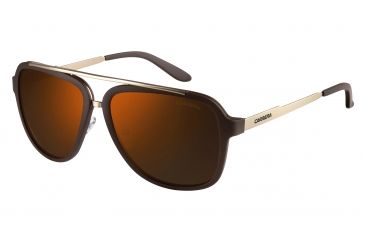 Image of Carrera 97/S Sunglasses CA97S-099B-LC-5716 - Brown Gold Frame, Violet Lenses, Distance Between Lenses 16mm
