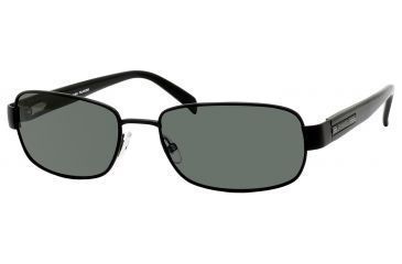 Image of Carrera Benchmark/S Sunglasses BENCHS-91TP-RC-5718 - Black Semi Matte Frame, Green Polarized Lenses, Lens Diameter 57mm, Distance Between Lenses 18mm