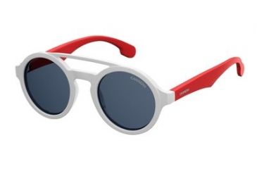 Image of Carrera Carrerino 19/S Sunglasses CARRE19S-07DM-KU-4421 - White/Red Frame, Blue Avio Lenses, Lens Diameter 44mm, Distance Between Lenses 21mm