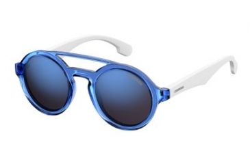 Image of Carrera Carrerino 19/S Sunglasses CARRE19S-0WWK-XT-4421 - White Blue Marble Frame, Blue Sky Miror Lenses, Lens Diameter 44mm, Distance Between Lenses 21mm