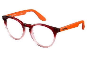 Image of Carrera Carrerino 58 Progressive Prescription Eyeglasses CARRE58-0W9H-4518 - Red/Orange Frame, Lens Diameter 45mm, Distance Between Lenses 18mm