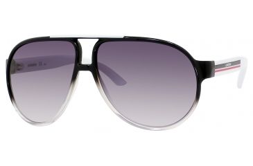 Image of Carrera Forever Mine/S Sunglasses FOREVES-0KI1-JJ-6212 - Black Crystal White Frame, Gray Gradient Lenses, Lens Diameter 62mm, Distance Between Lenses 12mm