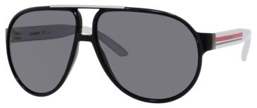 Image of Carrera Forever Mine/S Sunglasses FOREVES-0KI7-TD-6212 - Black Silver Frame, Gray Polarized Lenses, Lens Diameter 62mm, Distance Between Lenses 12mm