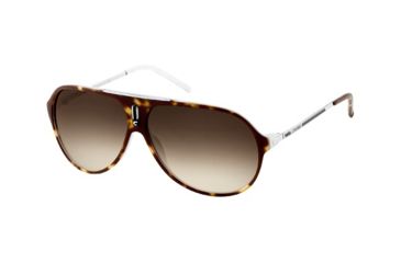 Image of Carrera Hot Sunglasses - Havana White / Palladium Frame, Brown Gray Gradient Lenses HOTS0F80DB