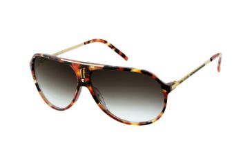 Image of Carrera Hot Sunglasses - Medium Havana / Light Gold Frame, Green Gradient Lenses HOTS0C04YR