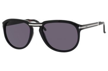 Image of Carrera Pocket Flag 3/S Sunglasses POCKE3S-0D28-Y1-5419 - Shiny Black Frame, Gray Lenses, Lens Diameter 54mm, Distance Between Lenses 19mm