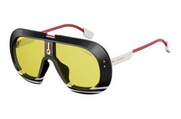 Image of Carrera Ski-ll/S Sunglasses SKILLS-080S-HO-5812 - Black/White Frame, Clear Mirror Lenses, Lens Diameter 58mm, Distance Between Lenses 12mm