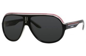 Image of Carrera Speedway/S Bifocal Prescription Sunglasses SPEEDS-0YZZ-RA-6312 - Lens Diameter 63 mm, Frame Color Black Crystal White Red