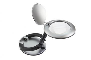 Image of CARSON 2.25 LED LIGHTED Folding Magnifier Loupe, 3x, Black/Silver LM-10