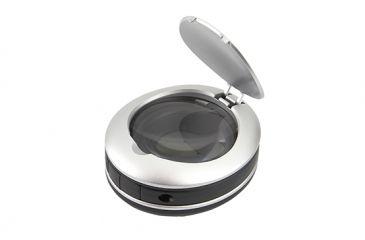 Image of CARSON 2.25 LED LIGHTED Folding Magnifier Loupe, 3x, Black/Silver LM-10