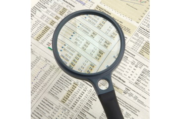 Image of Carson 3.5in Soft-Grip Glass Magnifier, 2x with 11.5x Spot Lens and Case