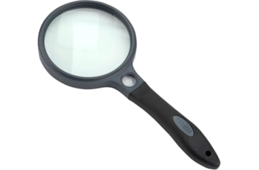 Image of Carson 3.5in Soft-Grip Glass Magnifier, 2x with 11.5x Spot Lens and Case