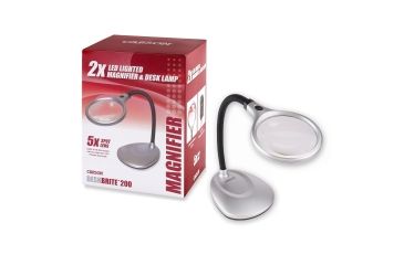 Image of Carson DeskBrite200 2x LED Magnifier Loupe Desk Lamp w/ 5x Spot Lens LM-20