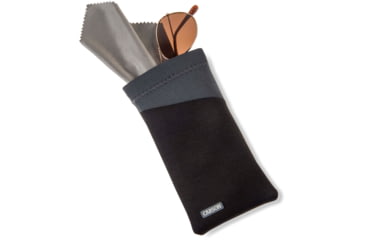 Image of Carson Eyeglass Pouch w/Built-in Microfiber Cloth, Black/Grey, 6.7x7.6in, EC-10BKGY