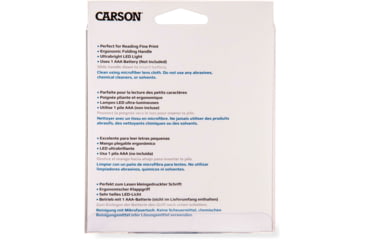 Image of Carson LED Lighted Folding Rectangular Magnifier, 2.5x Power, Silver/Black, Small, MJ-30
