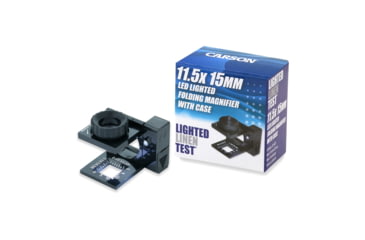 Image of Carson LinenTest/Loupe Lighted Foldout Compact Magnifier Loupe, Black, Pack of 6 LT-10MU