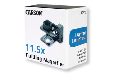 Image of Carson LinenTest/Loupe Lighted Foldout Compact Magnifier Loupe, Black LT-10