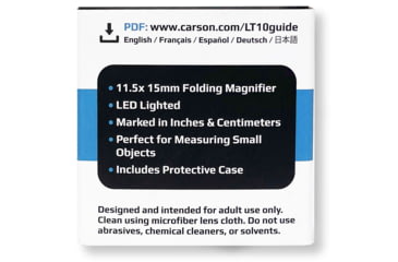 Image of Carson LinenTest/Loupe Lighted Foldout Compact Magnifier Loupe, Black LT-10