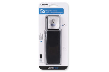 Image of Carson LumiPop 5X LED Light Pop-Out Magnifier Loupe, Black LP-66