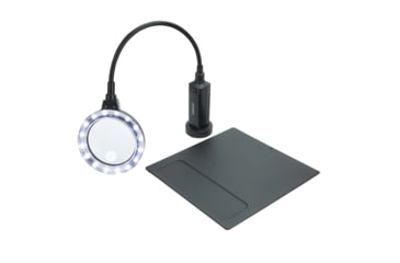 Image of Carson MagniFlexPro 2x LED Lighted Magnifier Loupe w/ 4x Spot Lens, Black CP-90