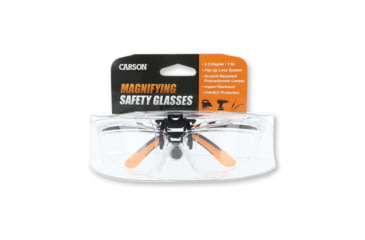 Image of Carson Magnifying Safety Glasses Scratch-Resistant Poly Carbonate Lenses, Clear, 2.5 diopter, vm-20
