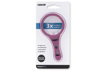 Image of Carson Optical MagnetMag Handheld Magnifier w/ Magnetic Handle, Blue, Purple, Green, Gray, 2.3 in x 0.4 in x 4.6 in, DX-50AS