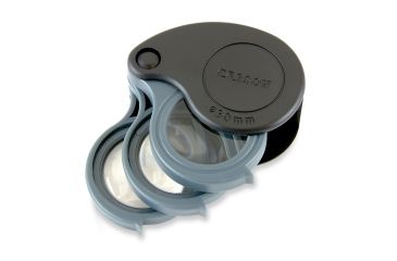 Image of Carson TriView 5x / 10x / 15x Folding  Loupe with Built-in Case TV-15