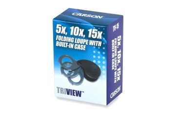 Image of Carson TriView 5x / 10x / 15x Folding  Loupe  with Built-in Case TV-15