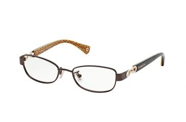Image of Coach FAINA HC5054 Eyeglass Frames 9187-51 - Satin Brown/Dark Tort Gold Sig C Frame