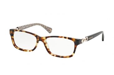 Image of Coach FANNIE HC6052 Progressive Prescription Eyeglasses 5238-52 - Spott Tort/Brown Sand Sig C Frame